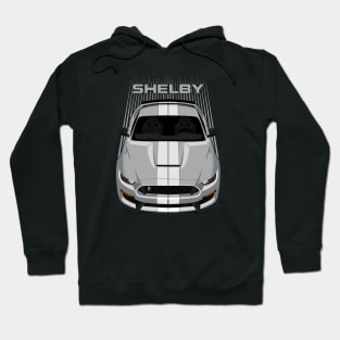 Ford Mustang Shelby GT350 2015 - 2020 - Avalanche Grey - White Stripes Hoodie